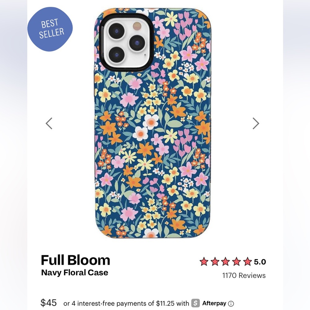 Full Bloom Navy Floral Phone Case *iPhone 12 Pro*